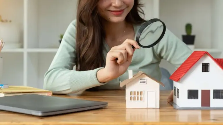 Agent immobilier examinant des maquettes de maisons