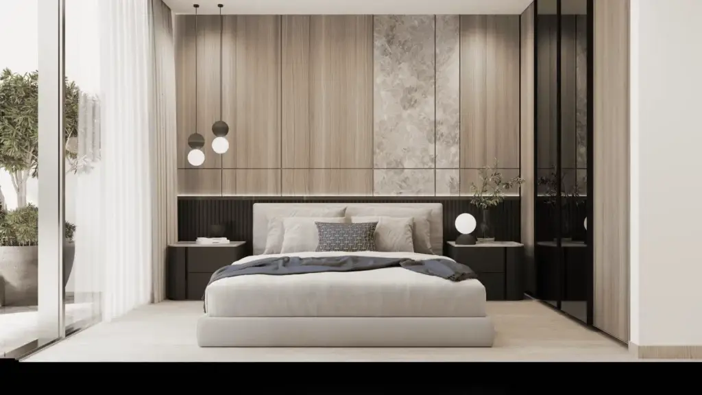 chambre moderne avec décoration élégante
